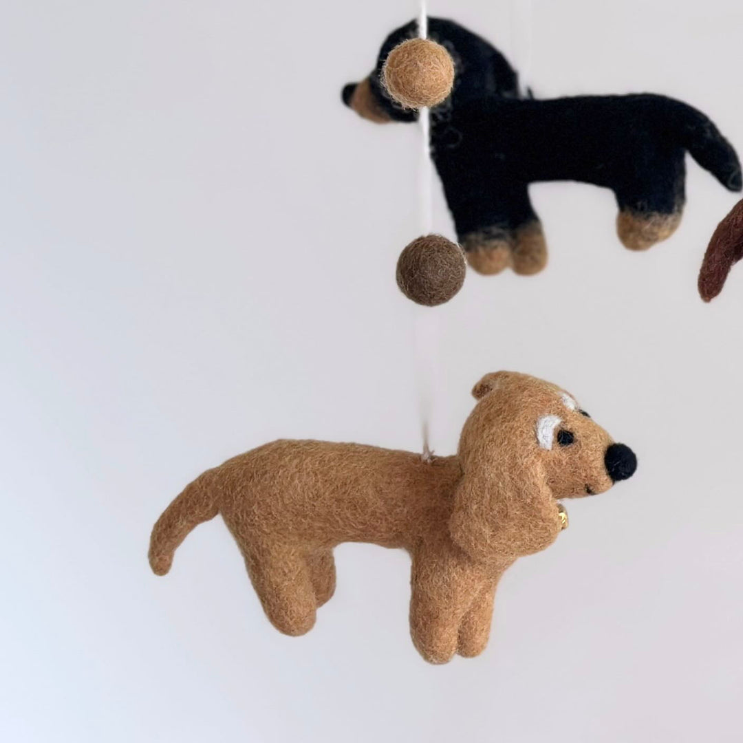Felt Dachshund Dog Baby Mobile