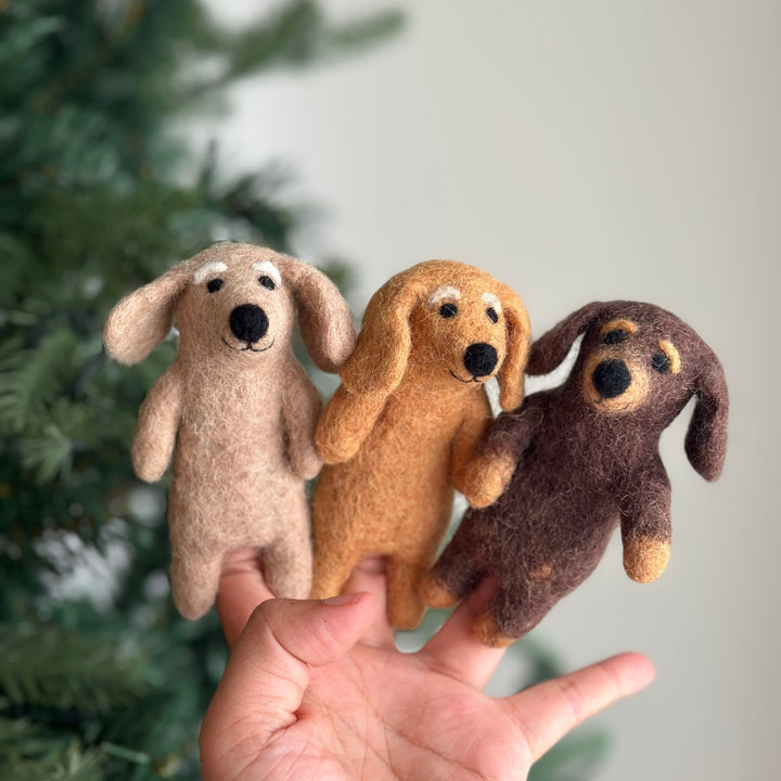Felt Finger Puppet: Dachshund Dog
