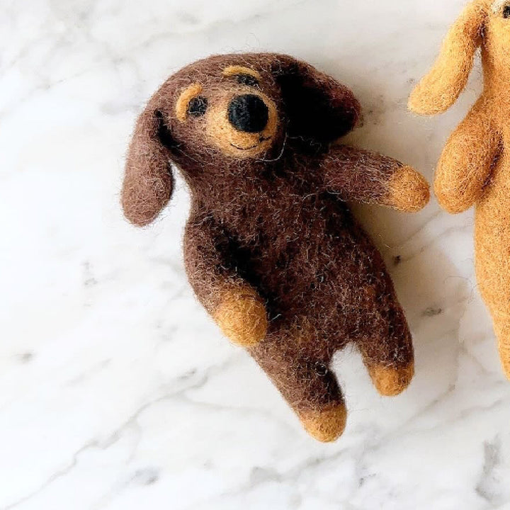 Felt Finger Puppet: Dachshund Dog