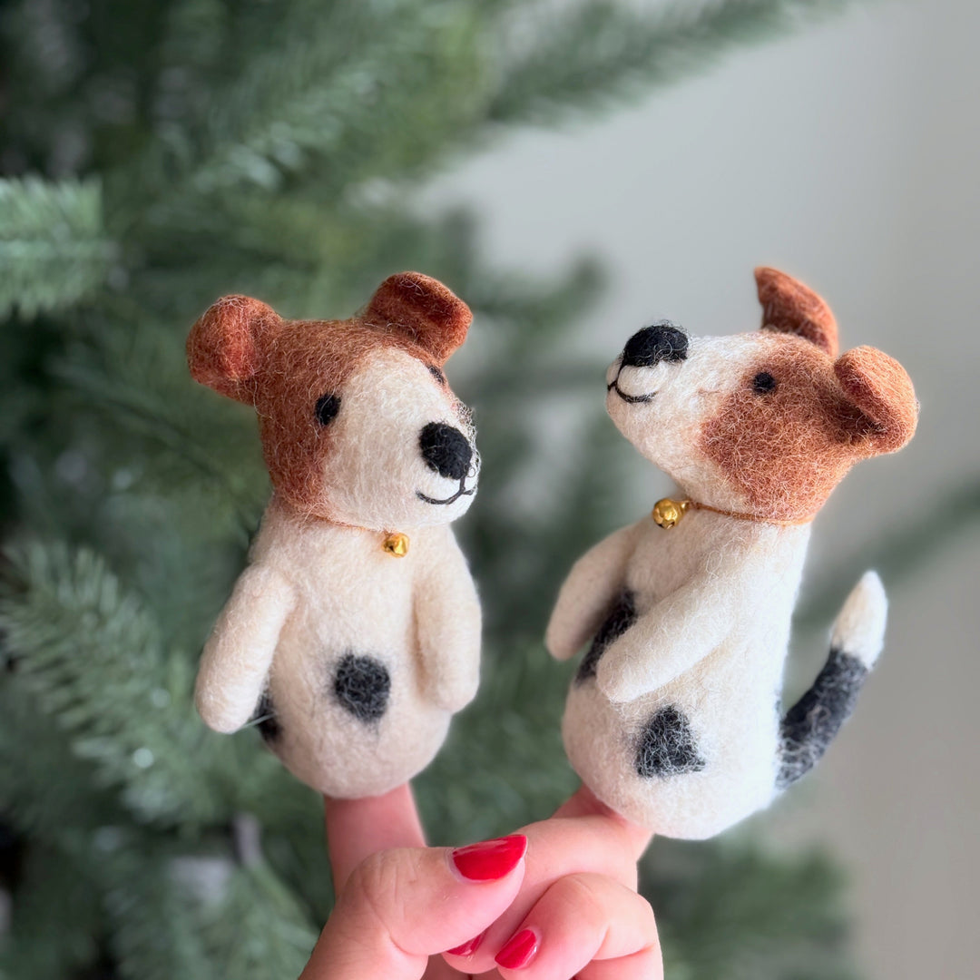 Felt Finger Puppet - Jack Russell Terrier Dog 2