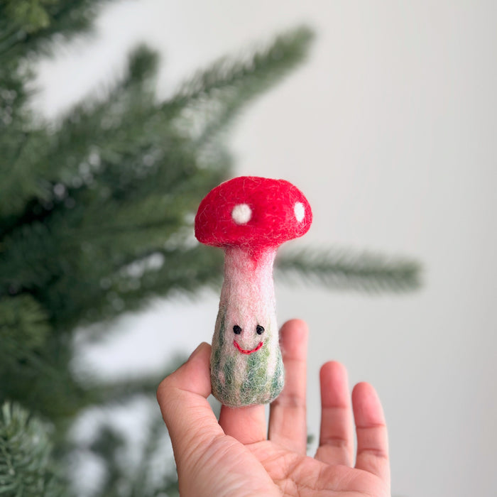 Felt Finger Puppet - Mushroom