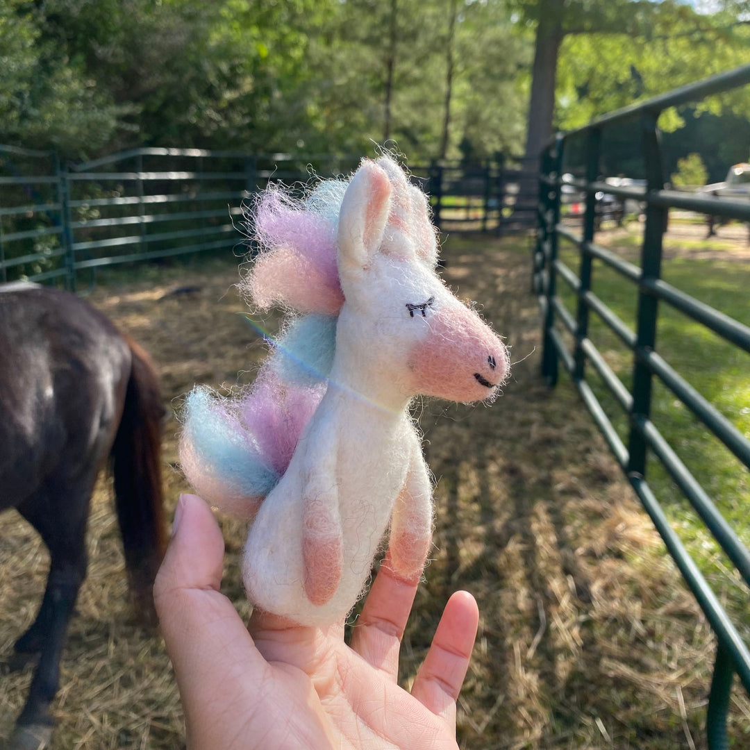 Felt Finger Puppet - Pastel Unicorn