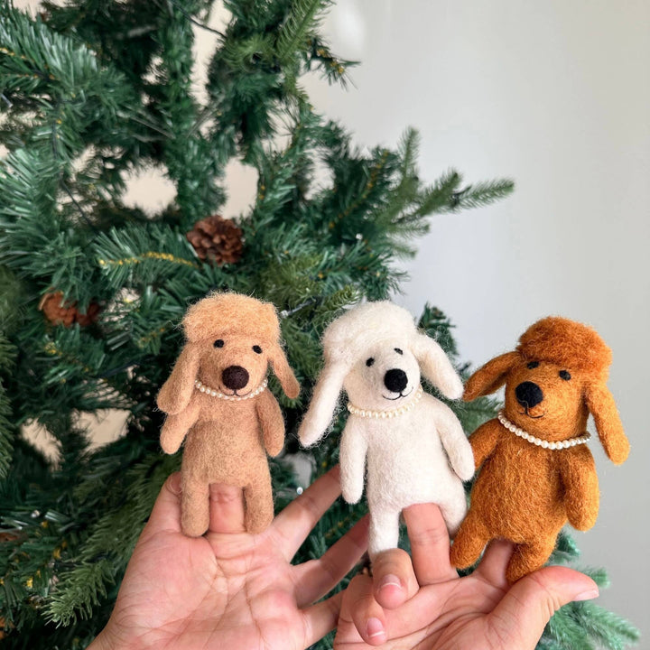 Felt Finger Puppet: Poodle Dog