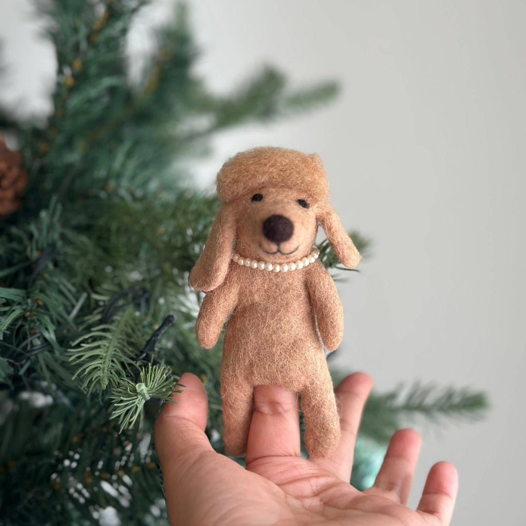 Felt Finger Puppet: Poodle Dog