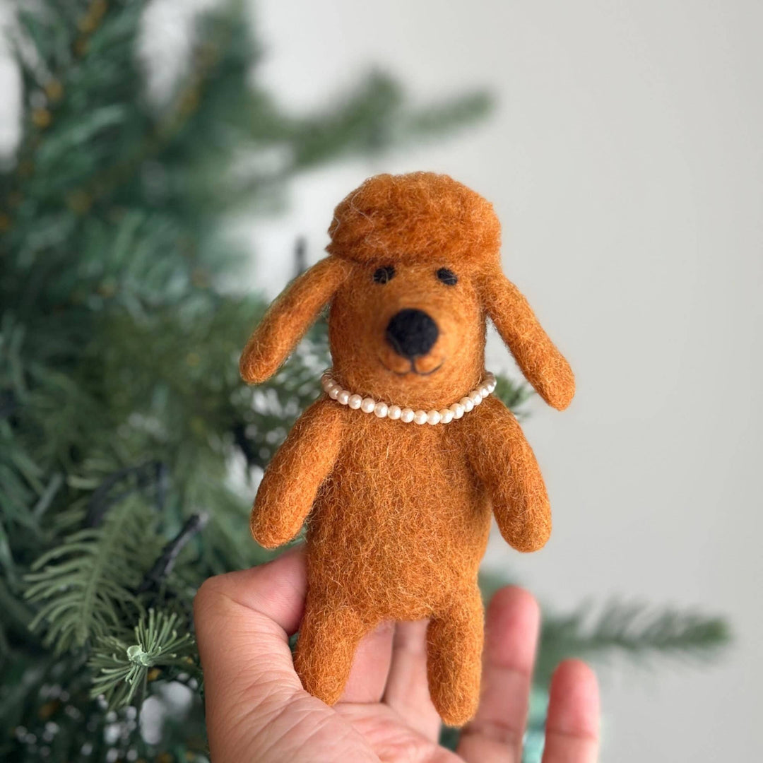 Felt Finger Puppet: Poodle Dog