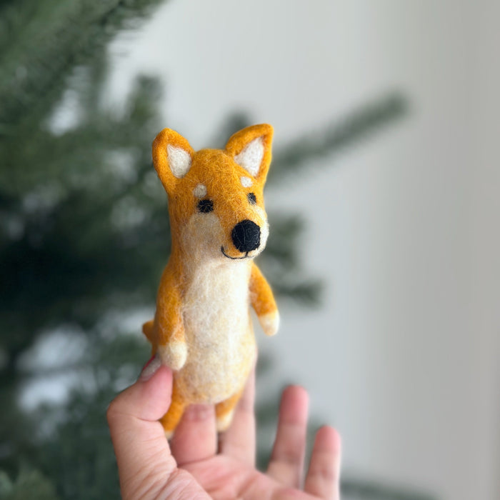 Felt Finger Puppet: Shiba-Inu Dog