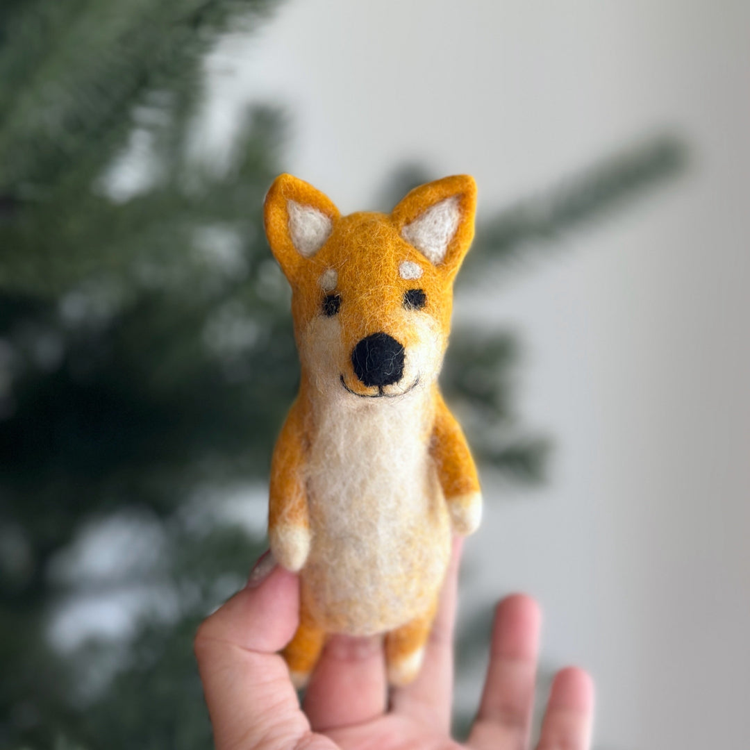 Felt Finger Puppet: Shiba-Inu Dog