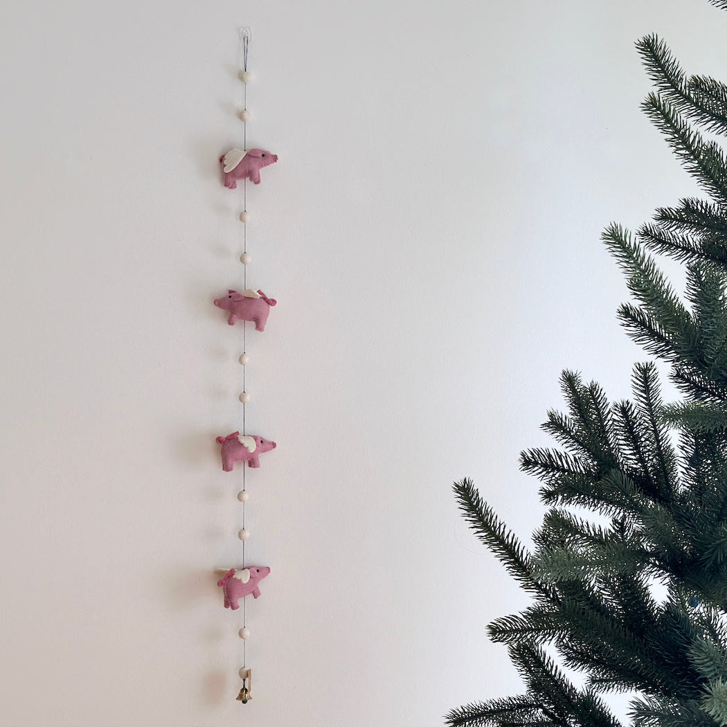 Felt Flying Pig Garland