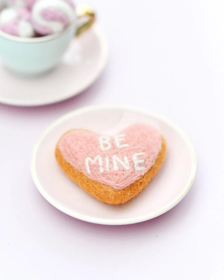 Felt "Be Mine" Heart Icing Cookie