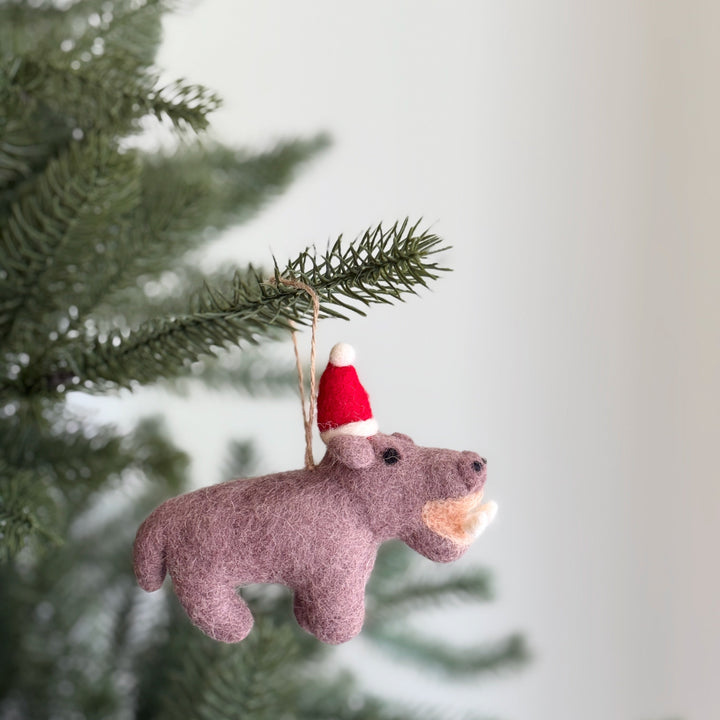 Felt Hippo Ornament