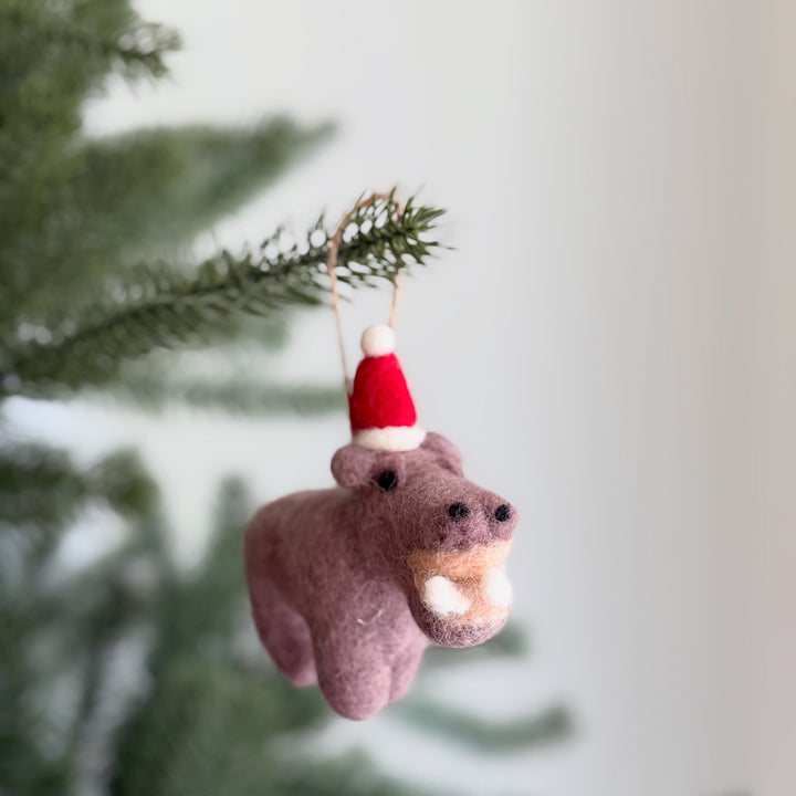 Felt Hippo Ornament