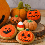 Second view of the jack-o-lantern grazing set showing all the felt pieces laid out · view 2