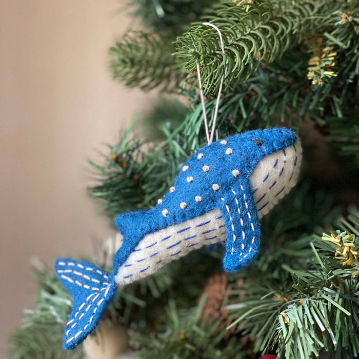 Felt Ornament - Blue Minke Whale
