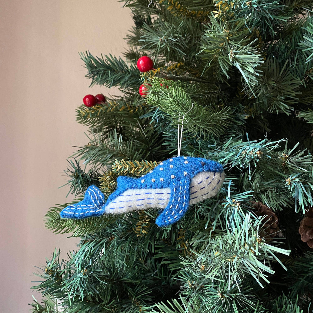 Felt Ornament - Blue Minke Whale