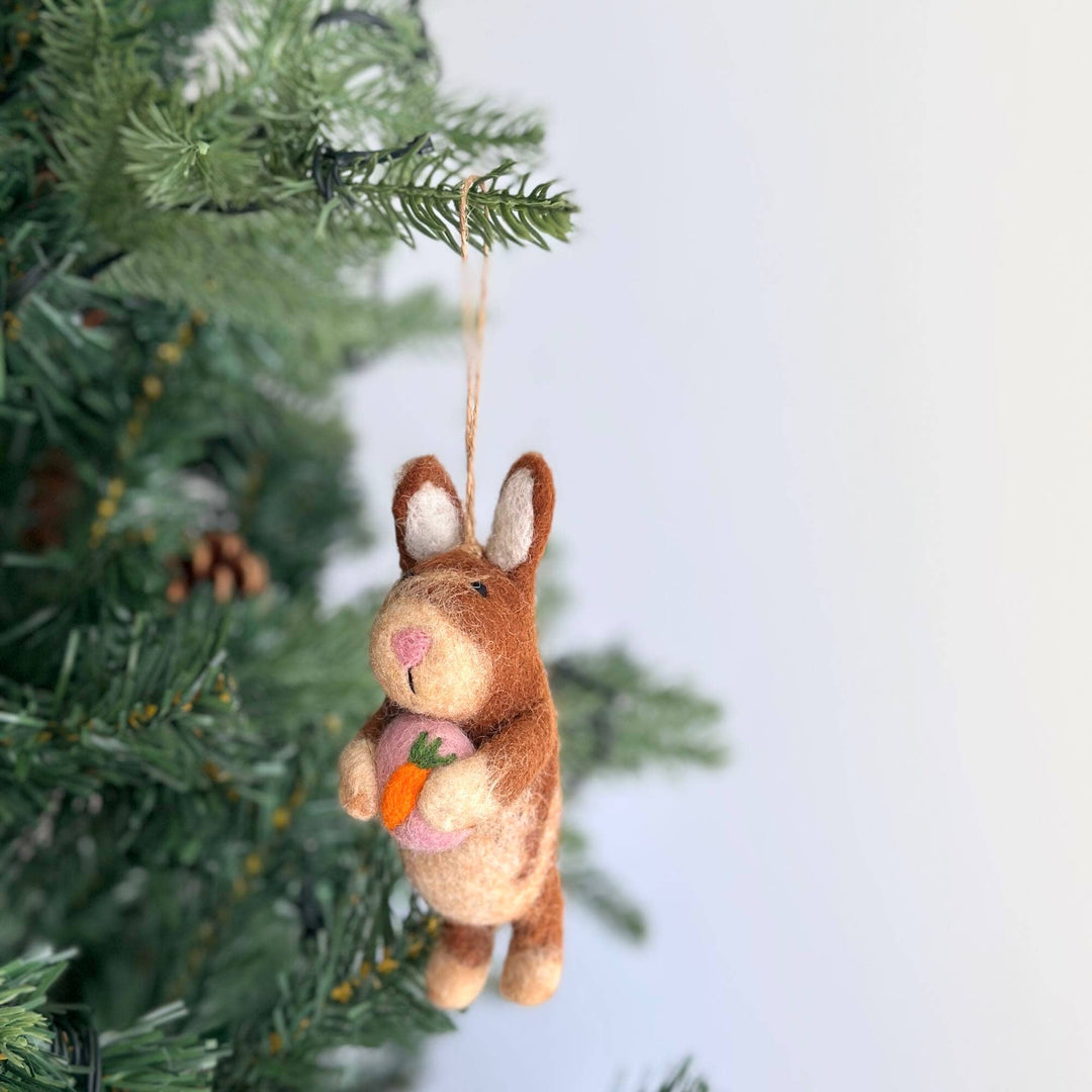 Felt Ornament - Bunny Holding A Heart