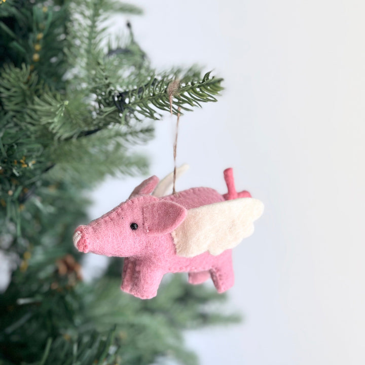 Felt Ornament - Flying Pig