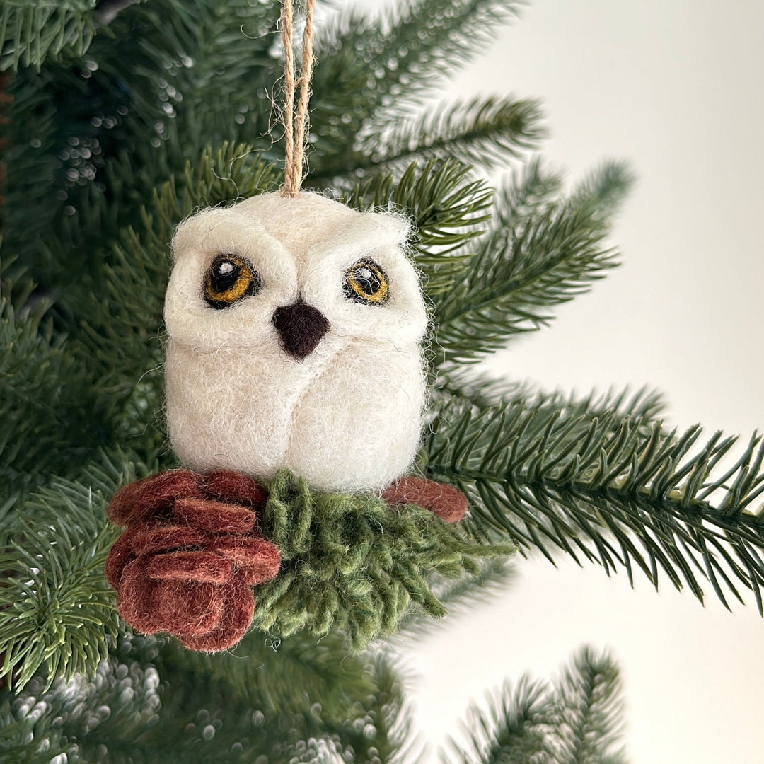 Felt Ornament - Needle Felted Owl