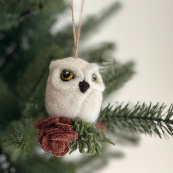 Felt Ornament - Needle Felted Owl