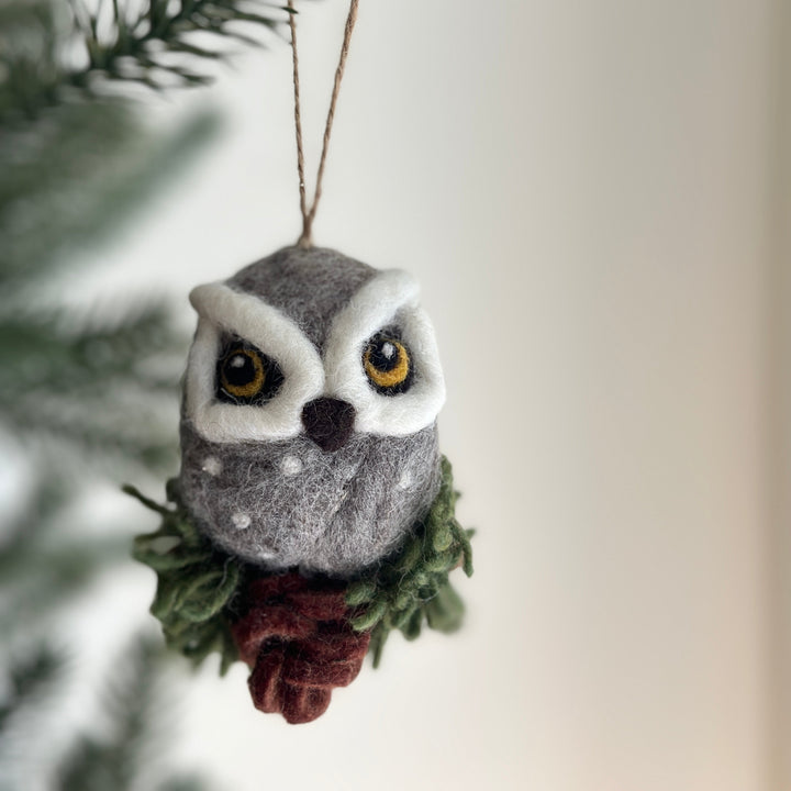 Felt Ornament - Needle Felted Owl