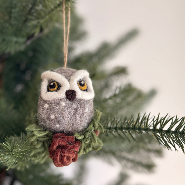 Felt Ornament - Needle Felted Owl