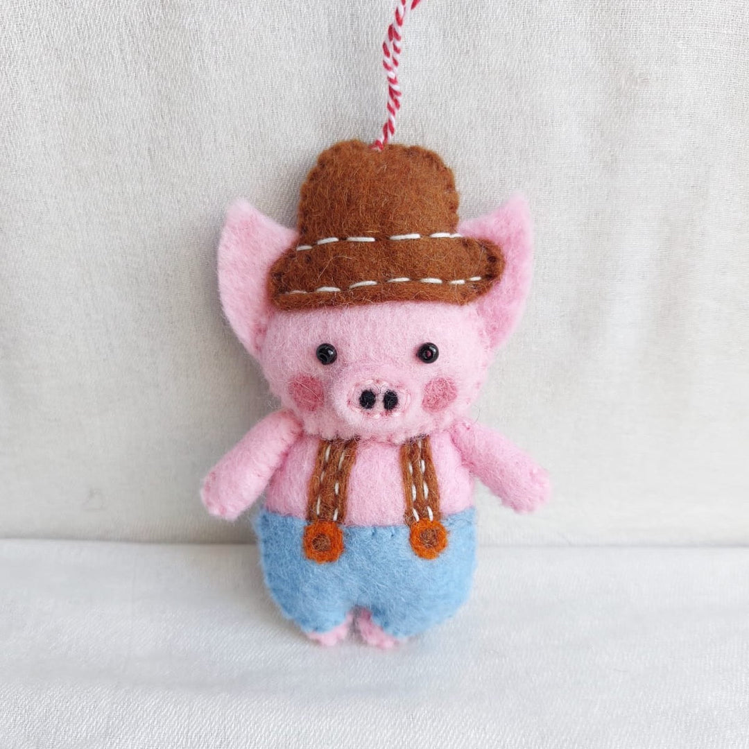Felt Ornament - Plumber Pig