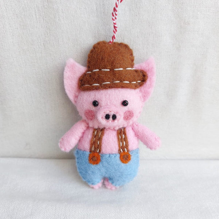 Felt Ornament - Plumber Pig