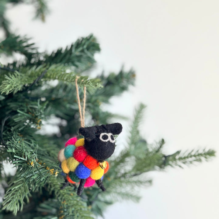 Felt Ornament - Pompom Ball Mini Sheep