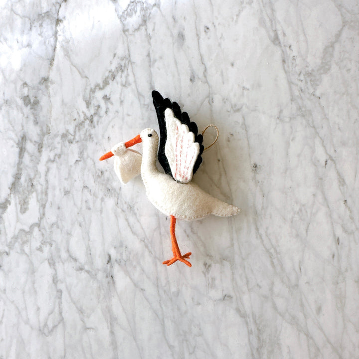 Felt Ornament - Stork