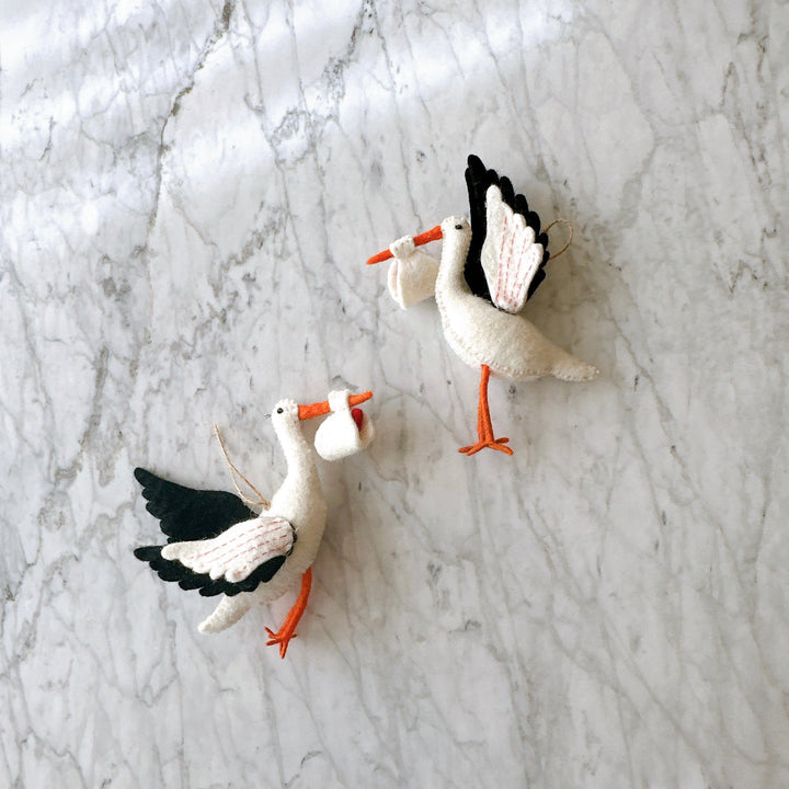 Felt Ornament - Stork
