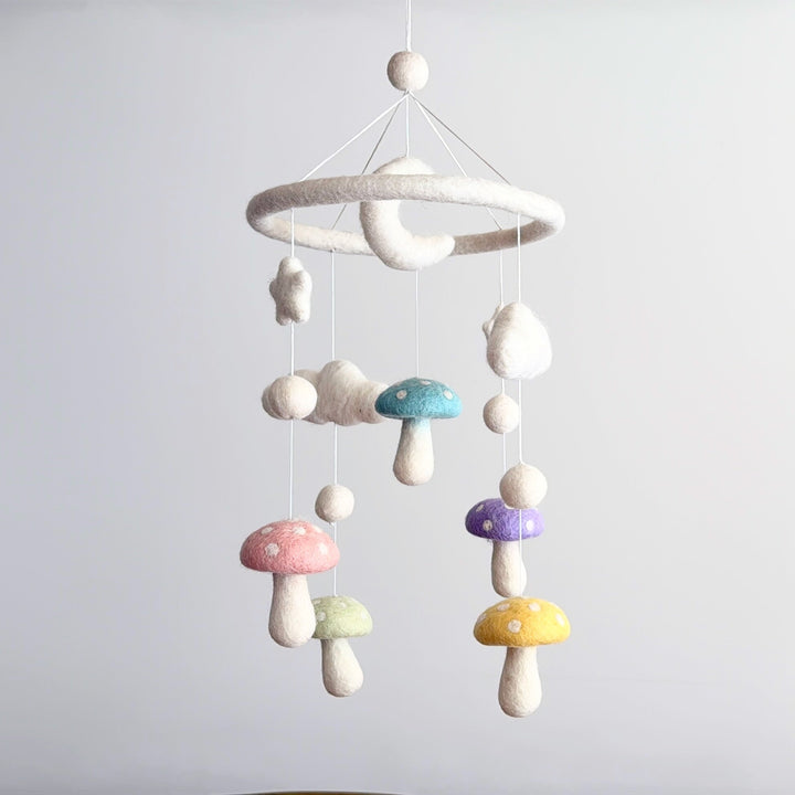 Felt Pastel Mushroom Baby Mobile