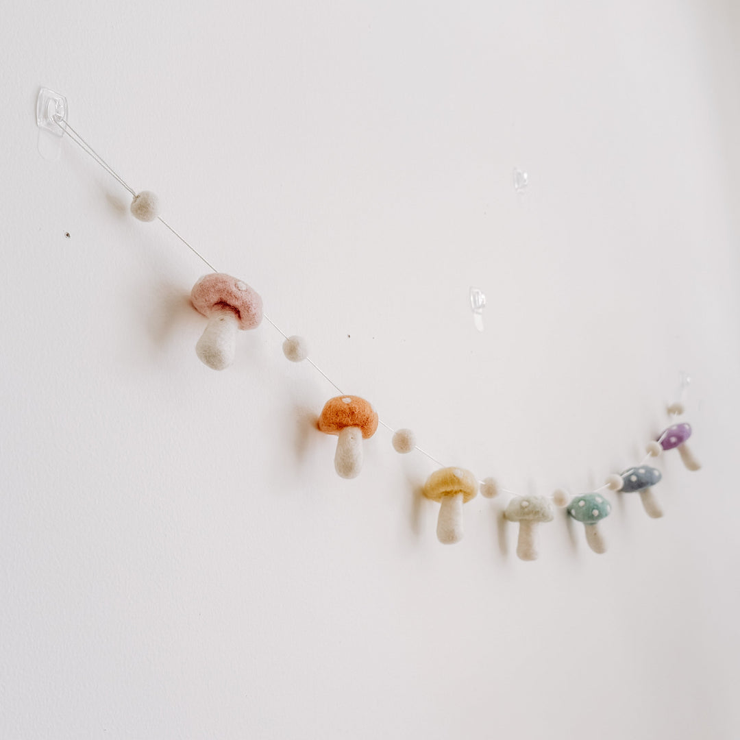 Felt Pastel Mushroom Garland