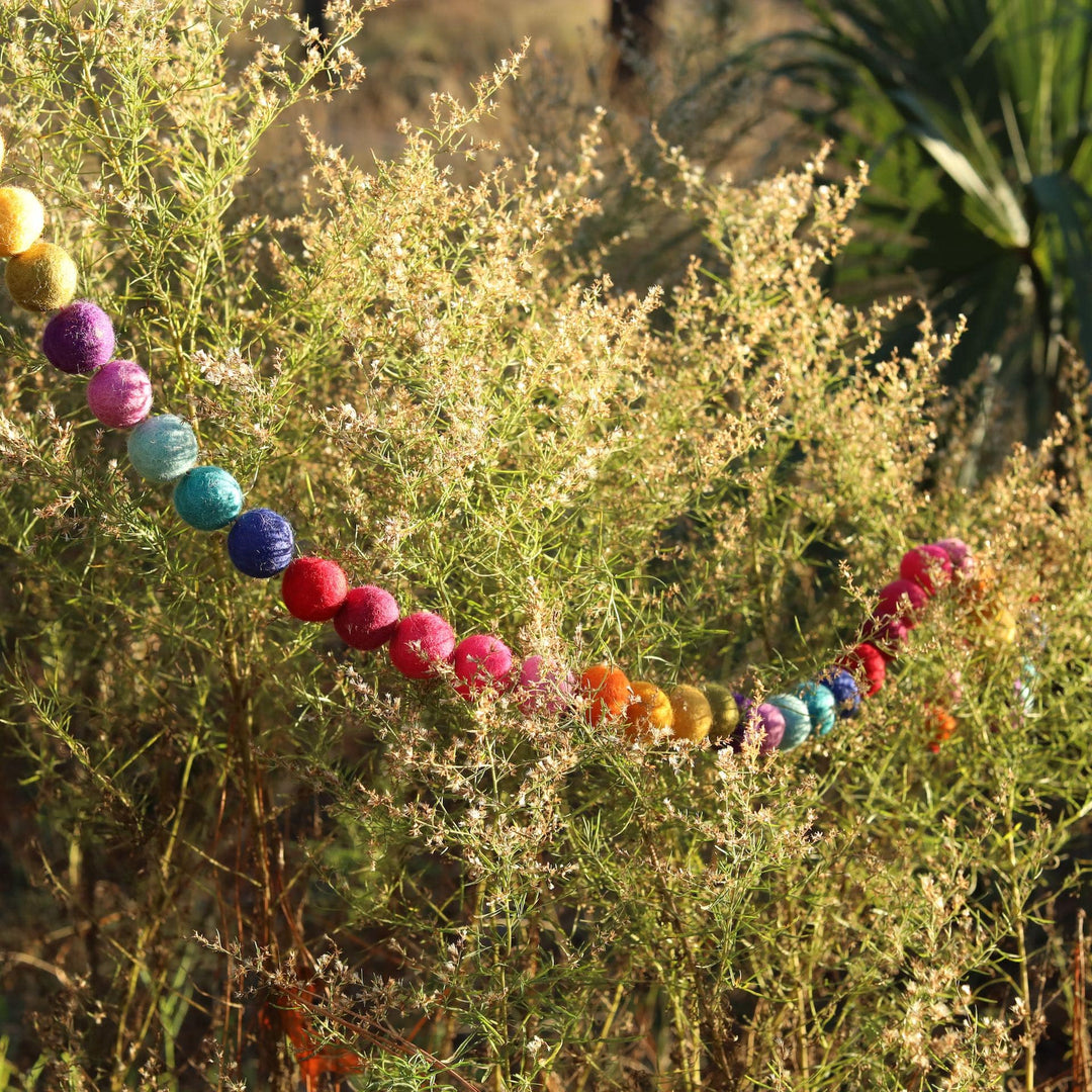 Felt Rainbow Pompom Ball Garland