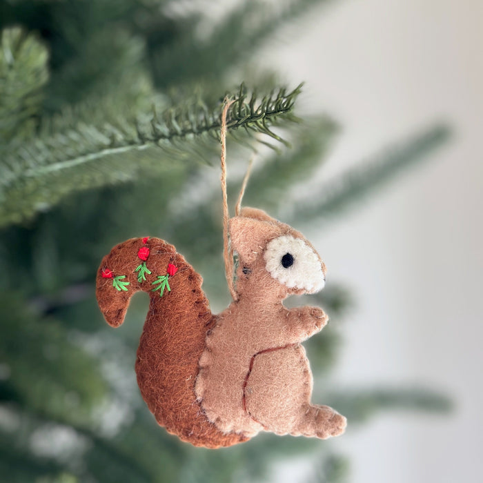 Felt Squirrel Ornament