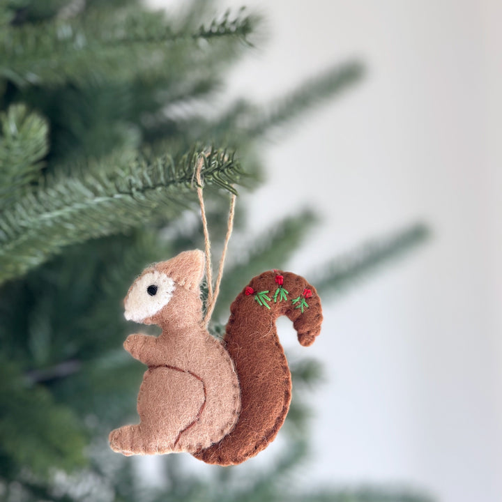 Felt Squirrel Ornament