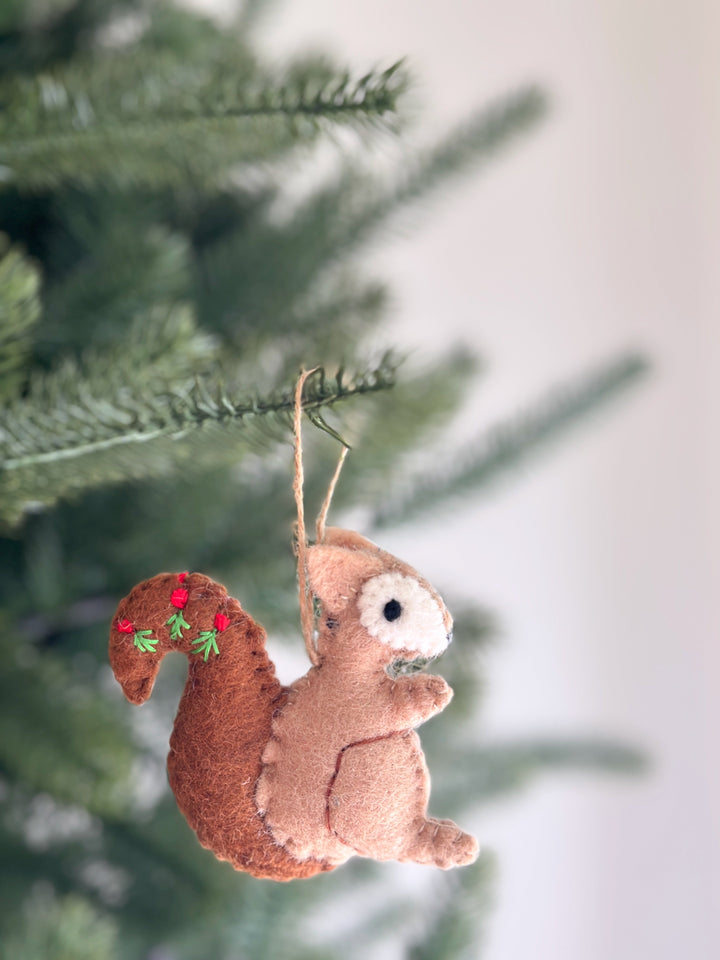 Felt Squirrel Ornament