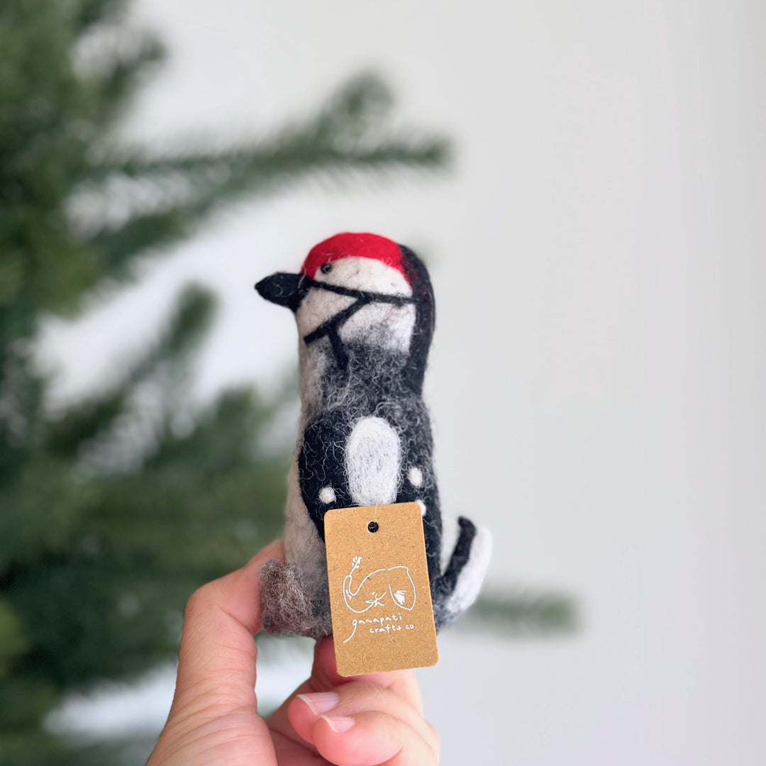 Felt Woodpecker Finger Puppet