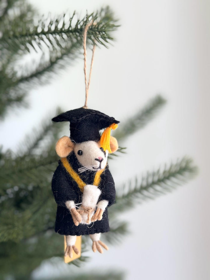 Graduation Mouse Ornament