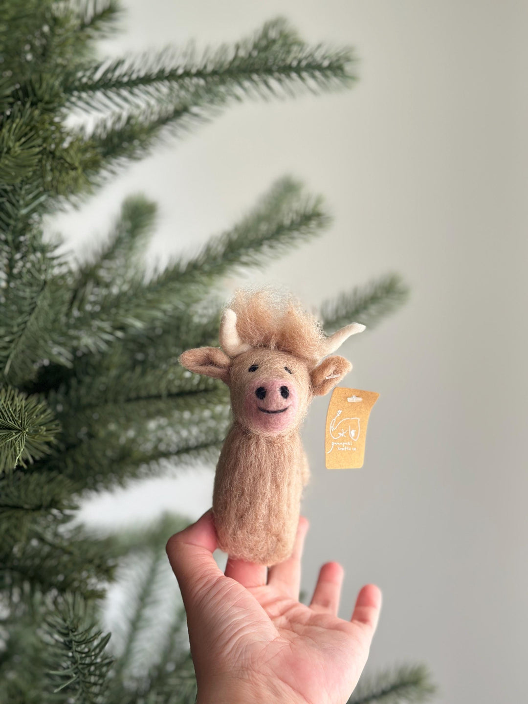 Highland Cow Finger Puppet