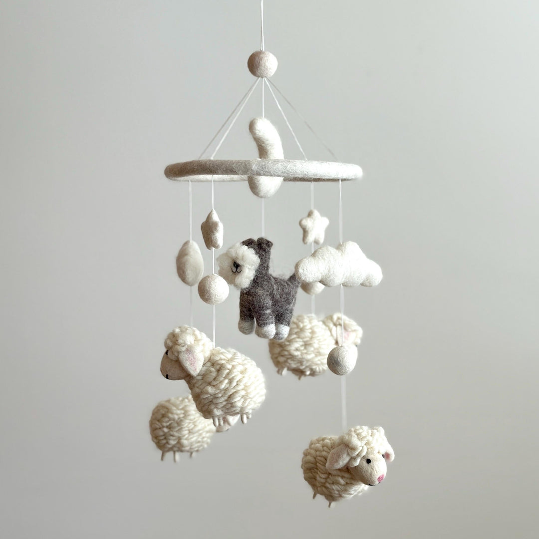 Schnauzer + Sheep Baby Mobile For Nursery Decor