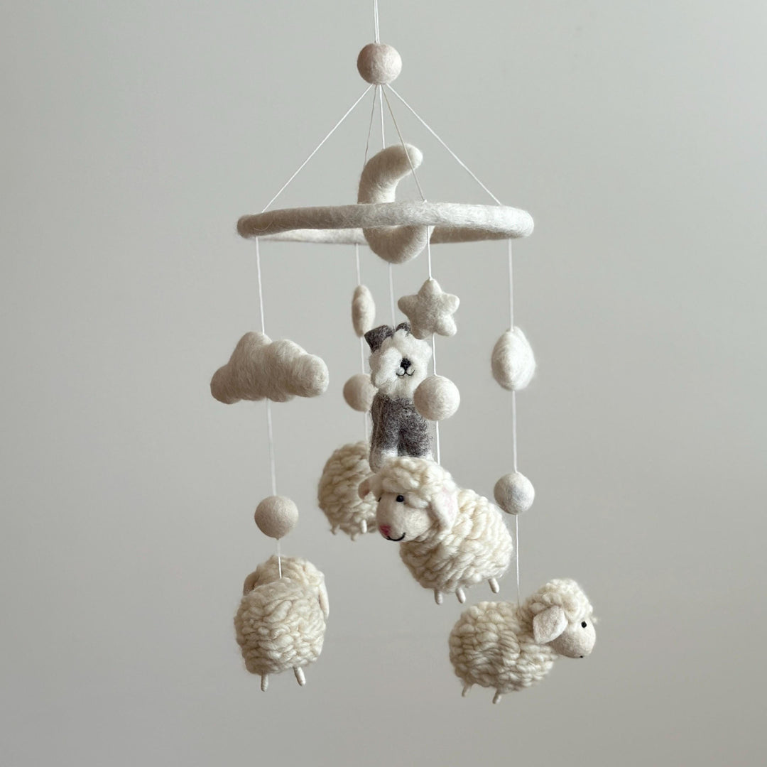 Schnauzer + Sheep Baby Mobile For Nursery Decor