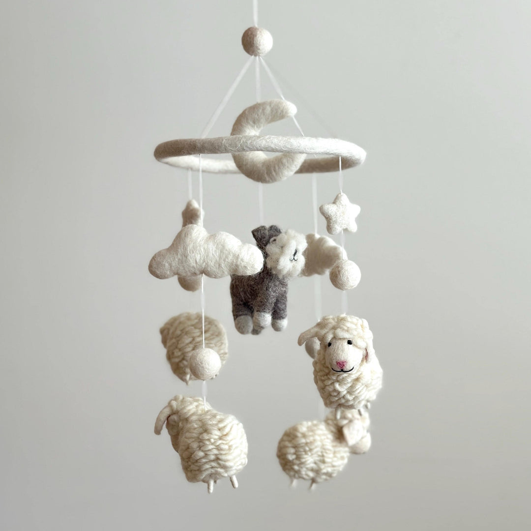 Schnauzer + Sheep Baby Mobile For Nursery Decor