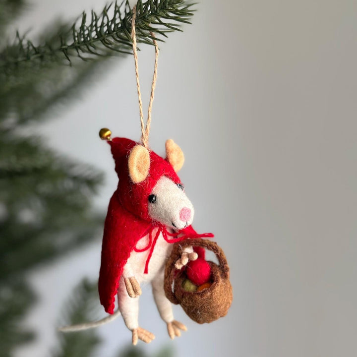 Little Red Mouse-ette Felt Ornament Ornament