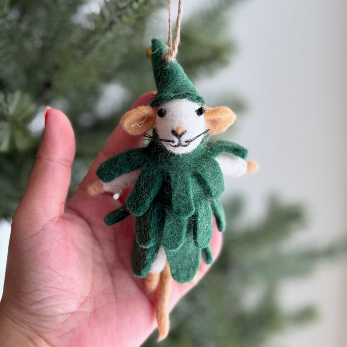 Merry Spruce Mouse Ornament