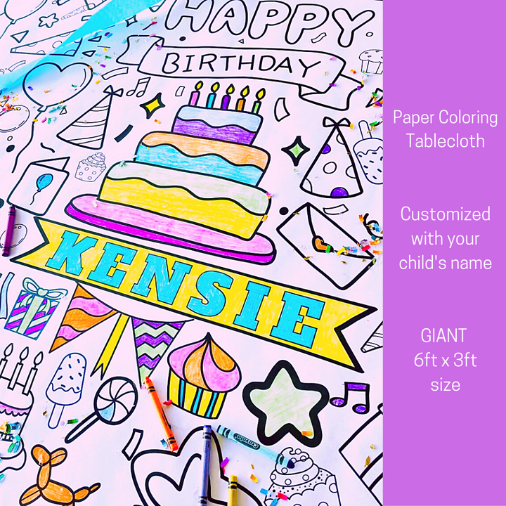 Happy Birthday Coloring Tablecloth