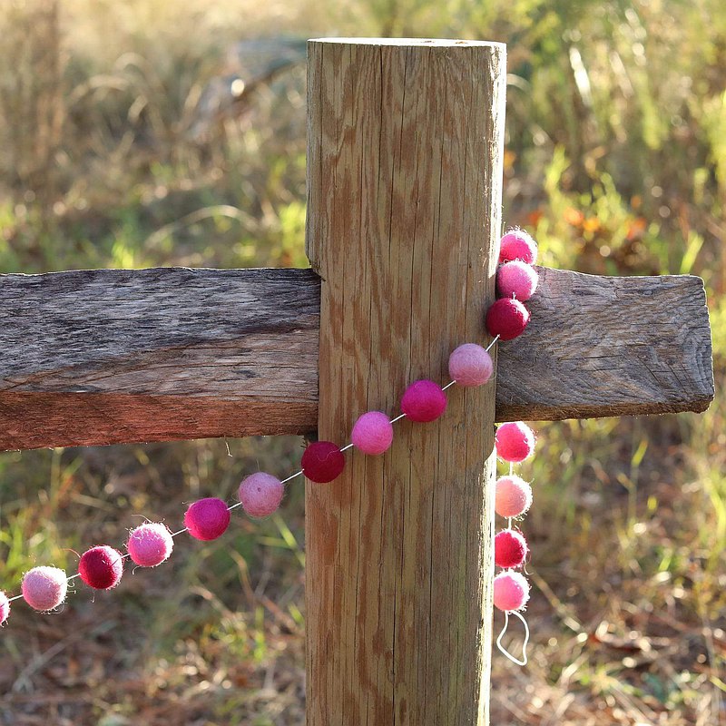 Pink Felt Ball Garland