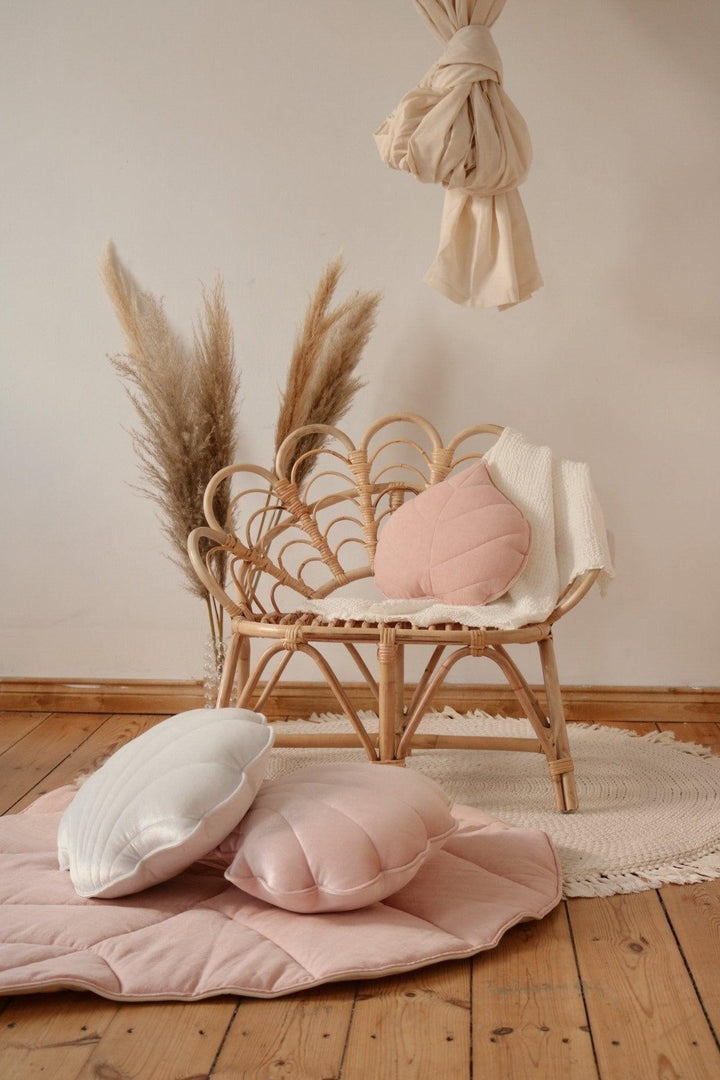 Linen “Powder Pink” Leaf Pillow