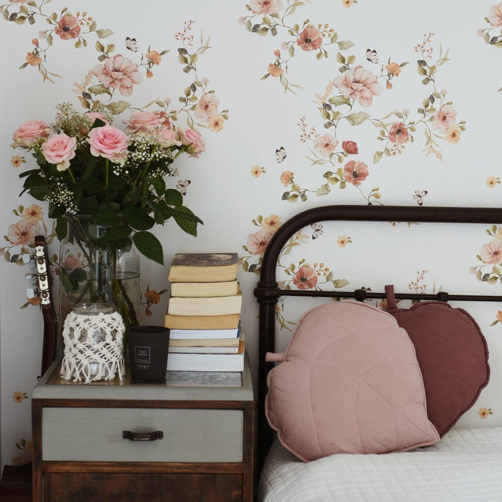 Linen “Powder Pink” Leaf Pillow