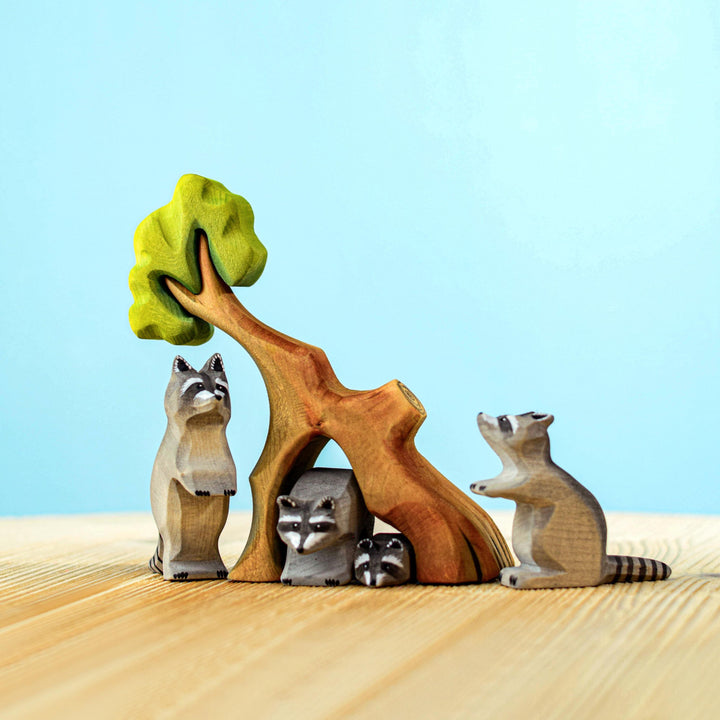 Bumbu Raccoon Family with Tree Set