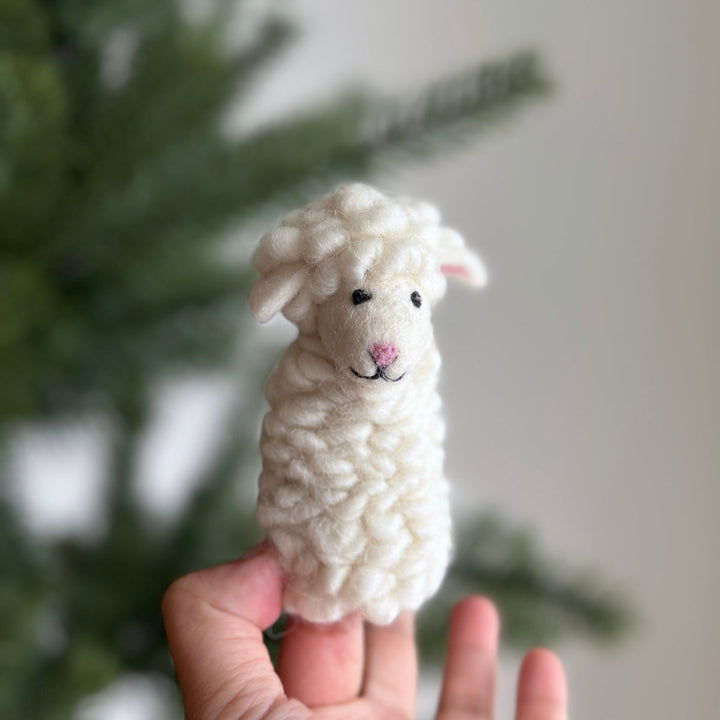 Sheep finger puppet