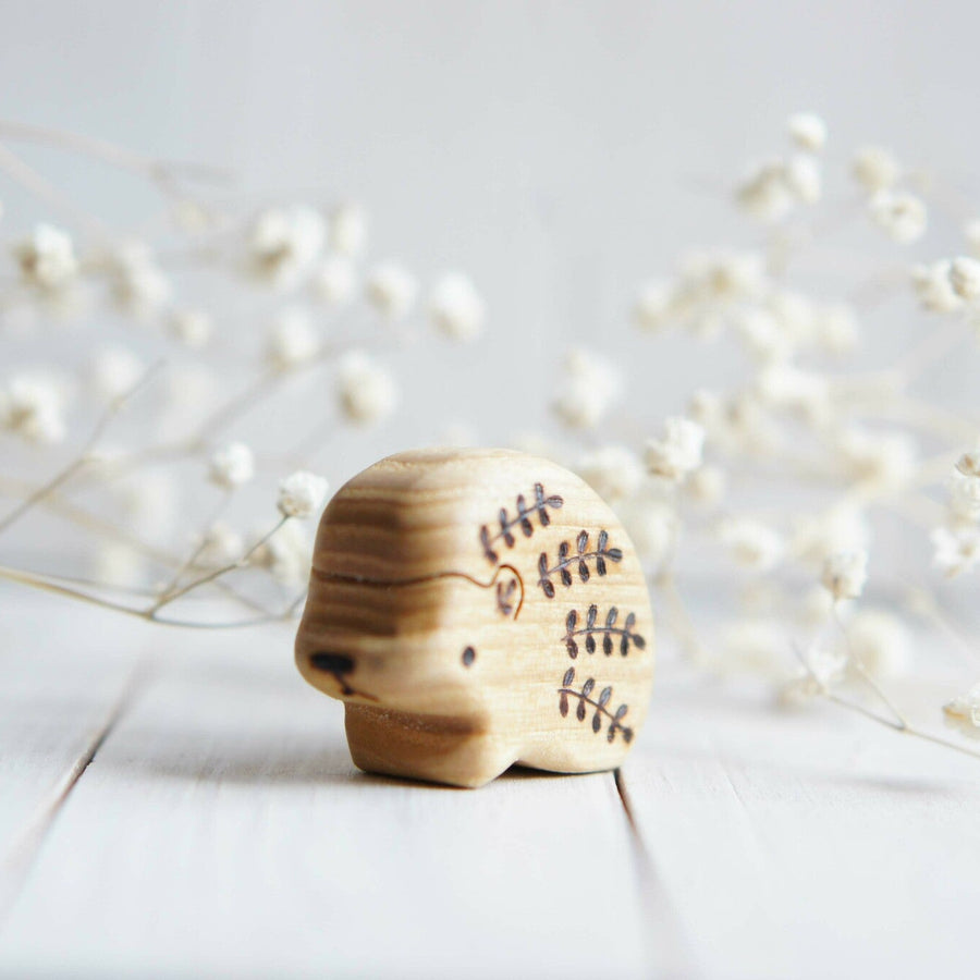 Wooden Hedgehog, Baby, a natural wood animal toy by Tiny Fox Hole (view 2)